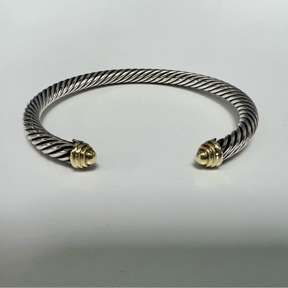 ❤️ David Yurman 5mm Medium Cable Bracelet with 14k Gold Accents - Picture 4 of 7